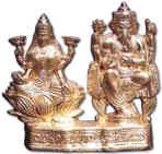 Brass Idols of Lakshmi Ganesh