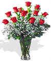 Vase of Red Roses