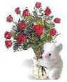 Teddy Bear with a Bouquet of Roses