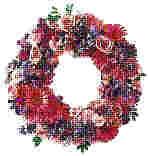 Wreath of Roses, Flowers and Ferns