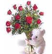 Teddy Bear with a Bouquet of Roses