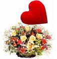 Velvet Heart and a Basket of 20 Roses