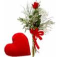 Velvet Heart with a Single Rose